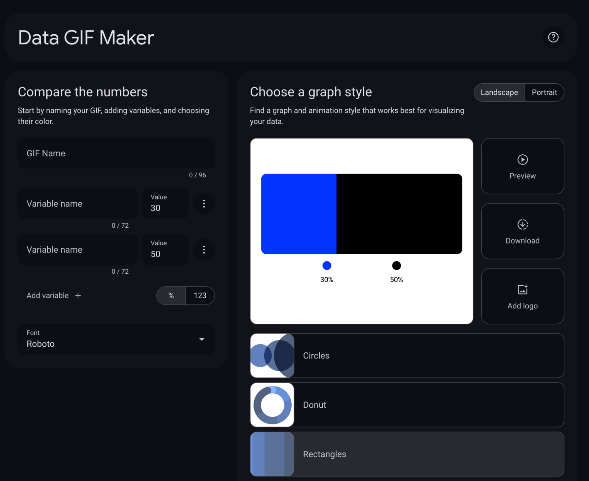 Інструмент маркетологів для створення графіків Data GIF Maker.