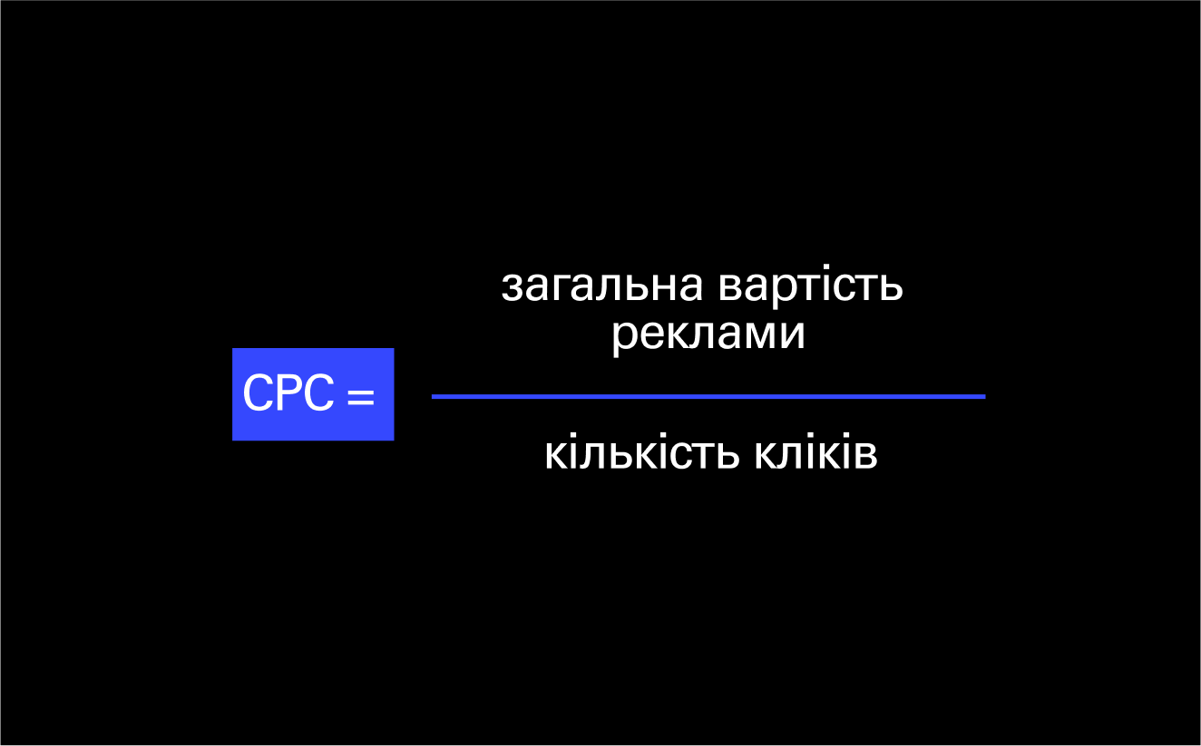 Формула метрики маркетингу CPC.