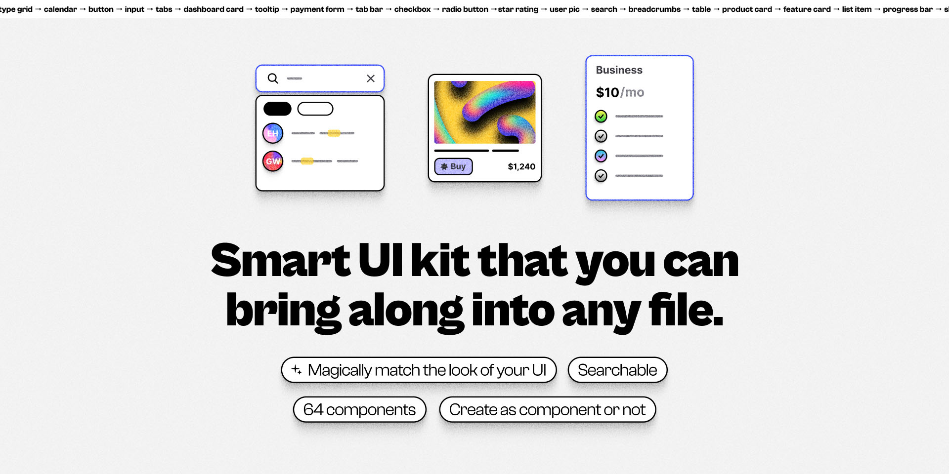 Плагін Figma для роботи з UI компонентами: Handy Components.