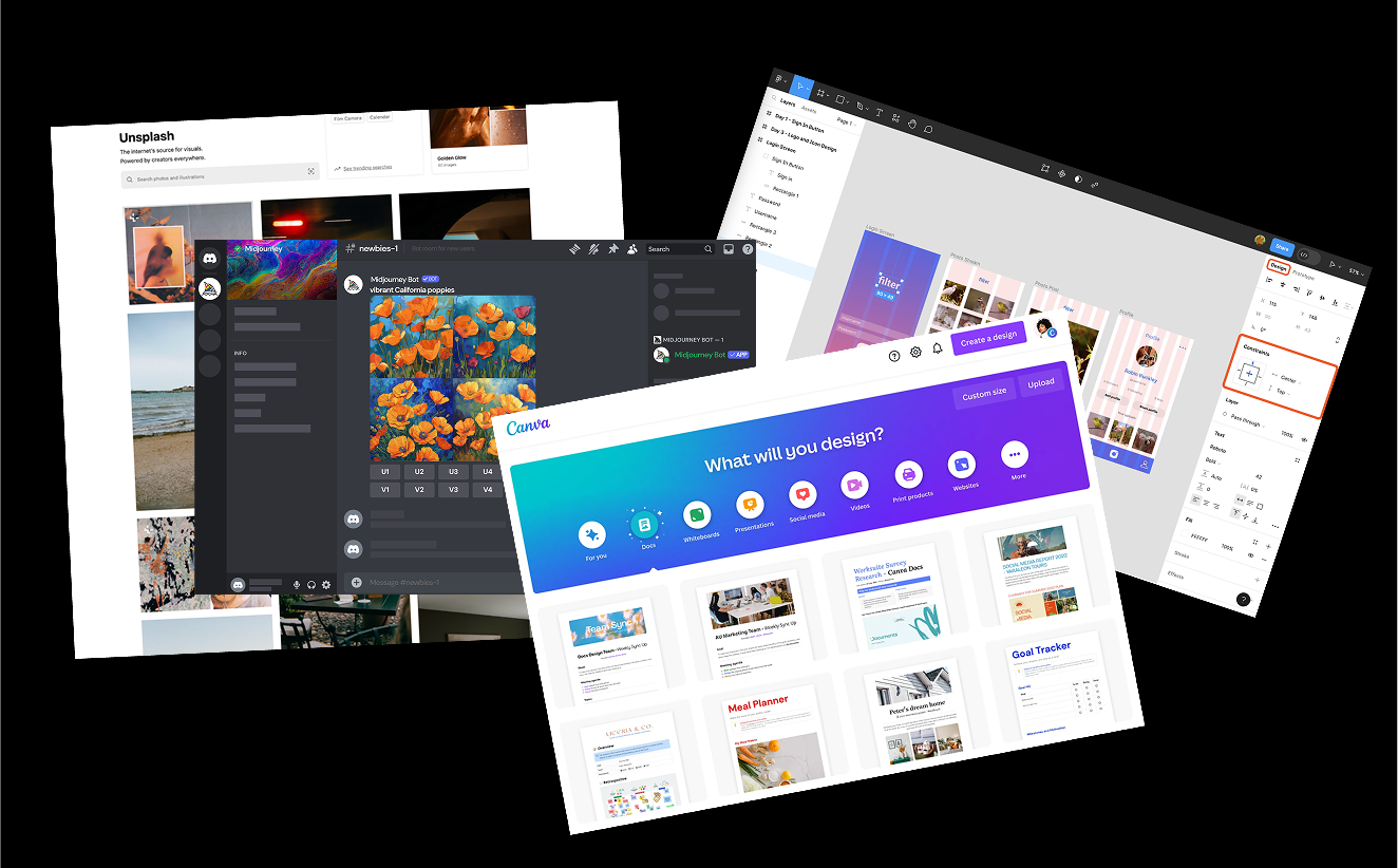 Програми для роботи в SMM: створення візуалів із Figma, Canva, Midjourney, Unsplash.